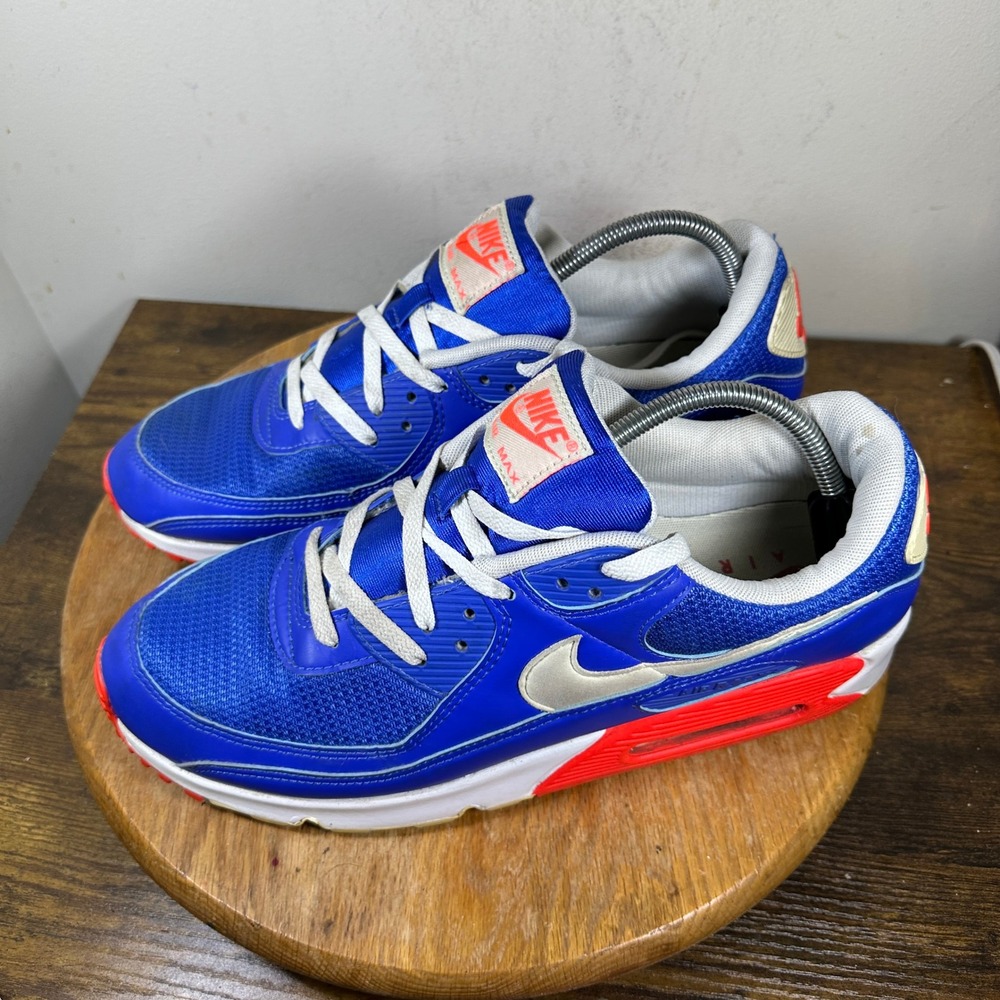 Nike Air Max 90 Mens Shoes Signal Blue Game Royal Chile Red DM8316-400 Size 12.5 - Picture 3 of 8